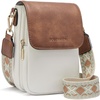 image:imageBOSTANTEN Crossbody Bags for Women Cell Phone Purse Leather Wallet Handbags with Card SlotsA01beige With Brown