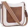 image:imageBOSTANTEN Crossbody Bags for Women Trendy Vegan Leather Guitar Strap Purse for Spring TravelA05brown With Beige