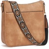 image:imageBOSTANTEN Crossbody Bags for Women Trendy Vegan Leather Hobo Purses Shoulder Handbags Wide Shoulder StrapA05camel Brown