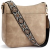 image:imageBOSTANTEN Crossbody Bags for Women Trendy Vegan Leather Hobo Purses Shoulder Handbags Wide Shoulder StrapA07light Brown