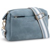 image:imageBOSTANTEN Crossbody Purse for Women Triple Zip Cell Phone Leather Handbag with Colored Shoulder StrapLight Blue
