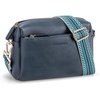image:imageBOSTANTEN Crossbody Purse for Women Triple Zip Cell Phone Leather Handbag with Colored Shoulder StrapNavy Blue