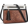 image:imageBOSTANTEN Crossbody Purses for Women Medium Shoulder Bag Quilted Handbags with Zipper PocketBeige With Brown With Black