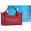 image:imageBOSTANTEN Genuine Leather Purses for Women Designer Handbags Crossbody Shoulder Bags Top Handle Satchel with Adjustable StrapHaven Red