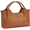 image:imageBOSTANTEN Genuine Leather Purses for Women Designer Handbags Crossbody Shoulder Bags Top Handle Satchel with Adjustable StrapL01brown