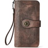 image:imageBOSTANTEN Leather Wallet for Women RFID Blocking Zip Around Credit Cards Holder Phone Clutch11coffeerg