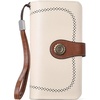 image:imageBOSTANTEN Leather Wallet for Women RFID Blocking Zip Around Credit Cards Holder Phone Clutch1ABeigeBrown
