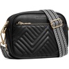 image:imageBOSTANTEN Quilted Crossbody Bags for Women Vegan Leather Purses Shoulder Handbags with Wide StrapBlack