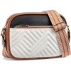 image:imageBOSTANTEN Quilted Crossbody Bags for Women Vegan Leather Purses Shoulder Handbags with Wide StrapQbeige With Black With Brown