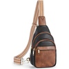 image:imageBOSTANTEN Sling Bag for Women Leather Crossbody Bags Fanny Pack Chest Bag for TravelAblack  Brown