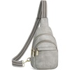image:imageBOSTANTEN Sling Bag for Women Leather Crossbody Bags Fanny Pack Chest Bag for TravelAtwilight Grey