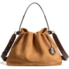 image:imageBOSTANTEN Slouchy Hobo Bags for Women Drawstring Shoulder Handbag Soft Crossbody Purse with 2 StrapsSuede Brown
