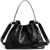 image:imageBOSTANTEN Slouchy Hobo Bags for Women Drawstring Shoulder Handbag Soft Crossbody Purse with 2 StrapsVegan Leather Black