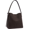 image:imageBOSTANTEN Suede Bucket Bag for Women Ladies Shoulder Purse with Adjustable Strap Handbag with Inner Pouch for Work TravelCoffee