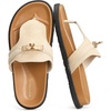 image:imageBOSTANTEN Thong Sandals for Women Wide Width for Comfortable Walking  Soft Faux Suede Roomy Toe Box for Wider Feet and High Instep Cushioned Footbed Casual Style for Errands and Summer OutfitsBeige