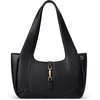 image:imageBOSTANTEN Vintage Shoulder Bag for Women Suede Leather Tote Bag Ladies Lightweight Dumpling Handbag for Work Date TravelVegan Leather Black
