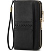 image:imageBOSTANTEN Wallets for Women Leather RFID Double Zipper Around Credit Card Holder Large Capacity Wristlet Clutch WalletBlack