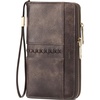 image:imageBOSTANTEN Wallets for Women Leather RFID Double Zipper Around Credit Card Holder Large Capacity Wristlet Clutch WalletTcoffee