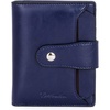 image:imageBOSTANTEN Women Leather Wallet RFID Blocking Bifold Zipper Pocket Wallet Card Case Purse with ID Window3navy blue