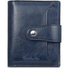 image:imageBOSTANTEN Women Leather Wallet RFID Blocking Bifold Zipper Pocket Wallet Card Case Purse with ID Window5Navy