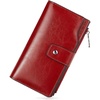 image:imageBOSTANTEN Womens Leather Wallets RFID Blocking Large Capacity Credit Card Holder Phone Clutch Rose RedCRose Red