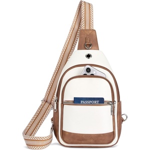 image:imageBOSTANTEN 7L Sling Bag For Women CrossBody Bags Large Cross Body Purse Vegan Leather Sling Backpack for Travel EssentialsBeige