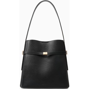 image:imageBOSTANTEN Bucket Bag Soft Vegan Leather Purses for Women Trendy Shoulder Handbags with Separate PouchBlack