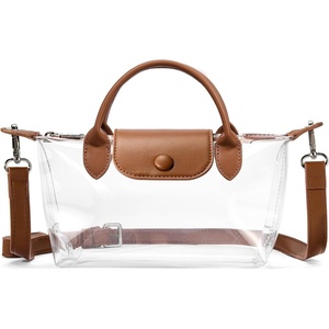 image:imageBOSTANTEN Clear Bag for Stadium Approved Crossbody Purse Handbags for Concerts Sports EventsBrown