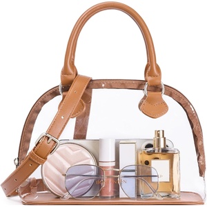 image:imageBOSTANTEN Clear Bag for Stadium Approved Crossbody Purse Handbags for Concerts Sports EventsZ01brown