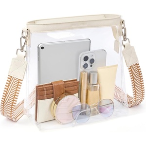 image:imageBOSTANTEN Clear Bag for Stadium Events Approved Crossbody Purse with Adjustable Strap for Concerts FestivalsBeige