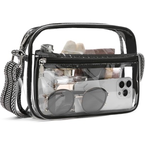 image:imageBOSTANTEN Clear Bag for Women Stadium Approved Clear Bags Crossbody Purse Trendy for Concerts Sports EventsA01black