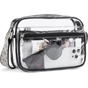 image:imageBOSTANTEN Clear Bag for Women Stadium Approved Clear Bags Crossbody Purse Trendy for Concerts Sports EventsBlackguitar Strap