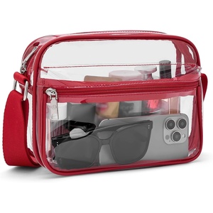 image:imageBOSTANTEN Clear Bag for Women Stadium Approved Clear Bags Crossbody Purse Trendy for Concerts Sports EventsRed