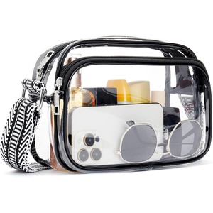 image:imageBOSTANTEN Clear Bag for Women Stadium Approved Clear Bags Crossbody Purse Trendy for Concerts Sports EventsZ01black