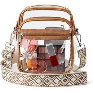 image:imageBOSTANTEN Clear Bag for Women Stadium Approved Clear Bags Crossbody Purse Trendy for Concerts Sports EventsZ10brown Cable Hole