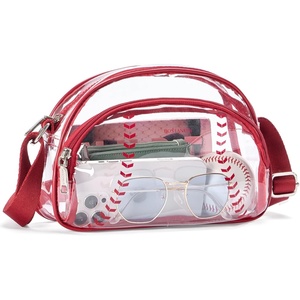 image:imageBOSTANTEN Clear Bag for Women Stadium Approved Clear Bags Crossbody Purse Trendy for Concerts Sports EventsZb01red