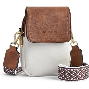 image:imageBOSTANTEN Crossbody Bags for Women Cell Phone Purse Leather Wallet Handbags with Card SlotsC01brown With Beige