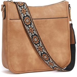 image:imageBOSTANTEN Crossbody Bags for Women Trendy Vegan Leather Hobo Purses Shoulder Handbags Wide Shoulder StrapA05camel Brown