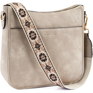 image:imageBOSTANTEN Crossbody Bags for Women Trendy Vegan Leather Hobo Purses Shoulder Handbags Wide Shoulder StrapA06light Grey
