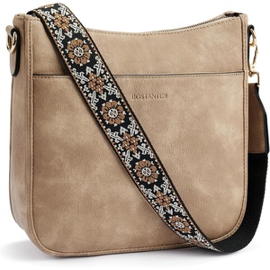 image:imageBOSTANTEN Crossbody Bags for Women Trendy Vegan Leather Hobo Purses Shoulder Handbags Wide Shoulder StrapA07light Brown