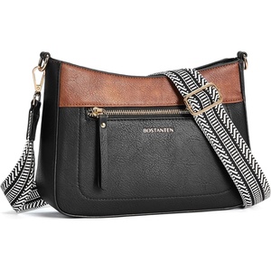 image:imageBOSTANTEN Crossbody Purses for Women Medium Shoulder Bag Quilted Handbags with Zipper PocketZ01brown With Black