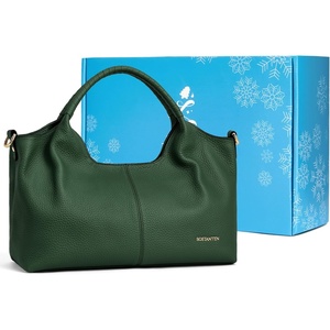 image:imageBOSTANTEN Genuine Leather Purses for Women Designer Handbags Crossbody Shoulder Bags Top Handle Satchel with Adjustable StrapHaven Green
