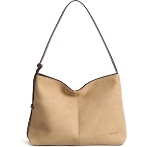 image:imageBOSTANTEN Hobo Bags for Women Suede and Vegan Leather Shoulder Handbag Purse for Everyday Work TravelSuede Tan