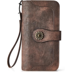 image:imageBOSTANTEN Leather Wallet for Women RFID Blocking Zip Around Credit Cards Holder Phone Clutch11coffeerg
