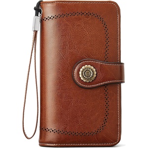 image:imageBOSTANTEN Leather Wallet for Women RFID Blocking Zip Around Credit Cards Holder Phone Clutch1ABrown