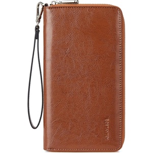 image:imageBOSTANTEN Leather Wallet for Women RFID Blocking Zip Around Credit Cards Holder Phone ClutchBbrown