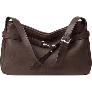 image:imageBOSTANTEN Medium Vegan Leather Shoulder Handbag for Women Vintage Lightweight Hobo Purse with Adjustable Wide Strap for WorkCoffee