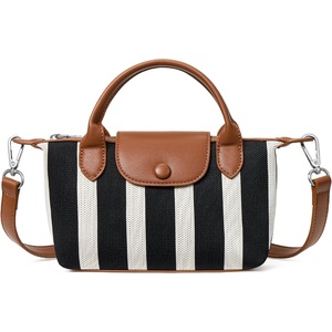 image:imageBOSTANTEN Mini Tote for Women Crossbody Bag with Adjustable Strap Top Handle Summer Purse for Everyday UseA02black With Brown
