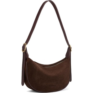 image:imageBOSTANTEN Purses for Women Crescent Crossbody Bag Vegan Leather Shoulder Hobo Handbag Adjustable StrapRegular Suede Coffee