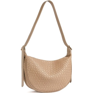 image:imageBOSTANTEN Purses for Women Crescent Crossbody Bag Vegan Leather Shoulder Hobo Handbag Adjustable StrapSmall Apricot
